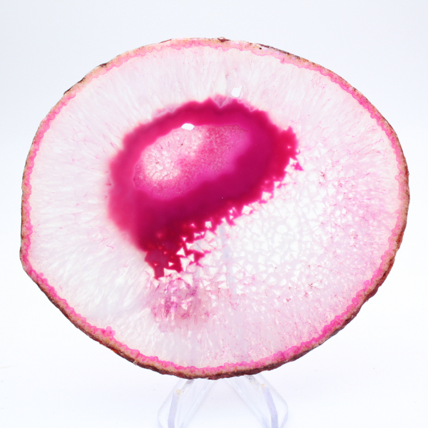 Fetta decorativa di agata rosa