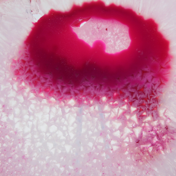 Fetta decorativa di agata rosa