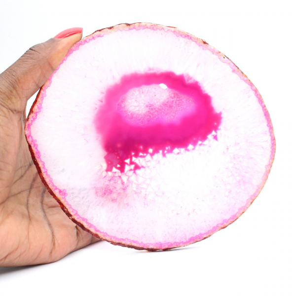 Fetta decorativa di agata rosa