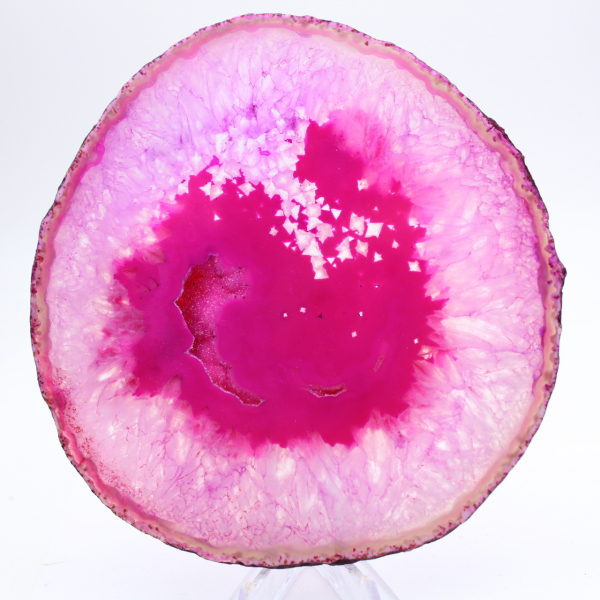 Agata naturale tagliata tinta rosa