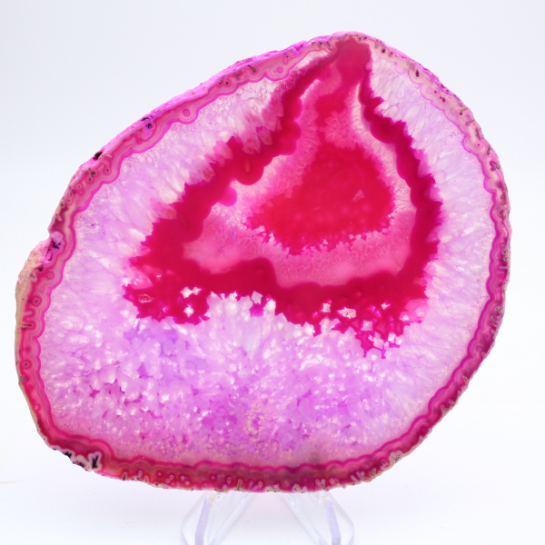 Fetta lucida di agata rosa