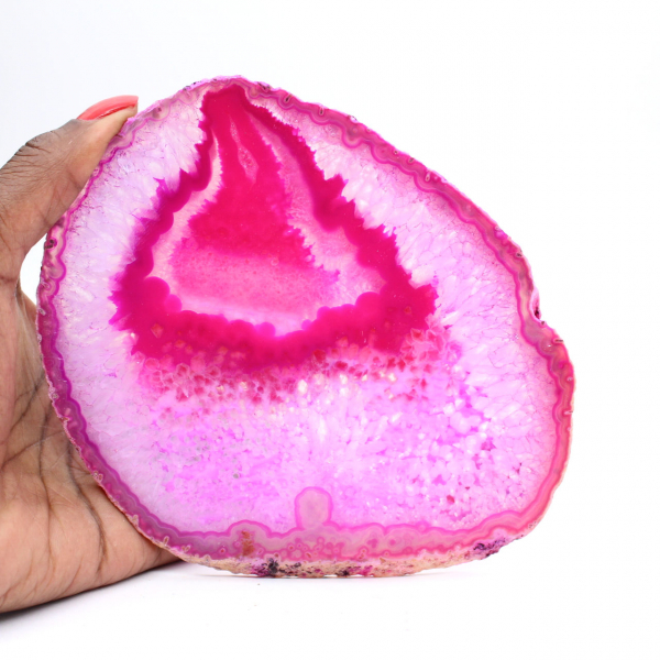 Fetta lucida di agata rosa