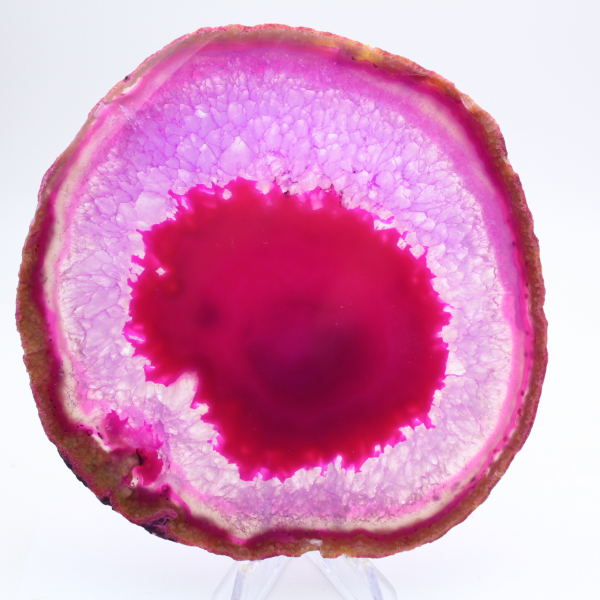 Fetta di agata rosa tinta per collezione
