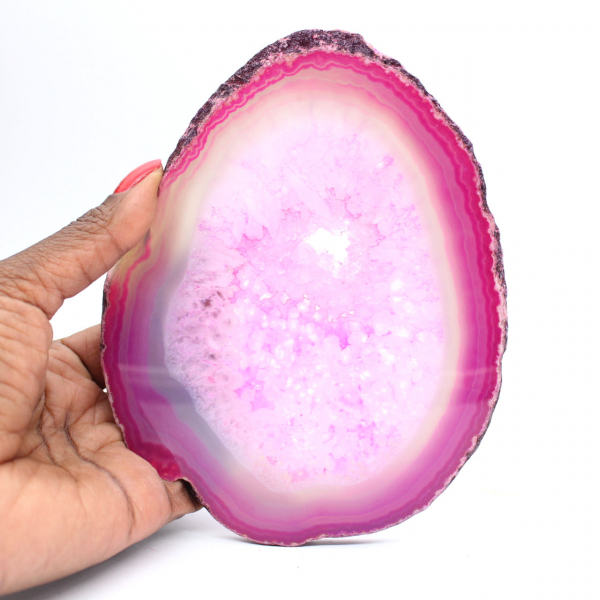 Agata brasiliana lucidata color rosa