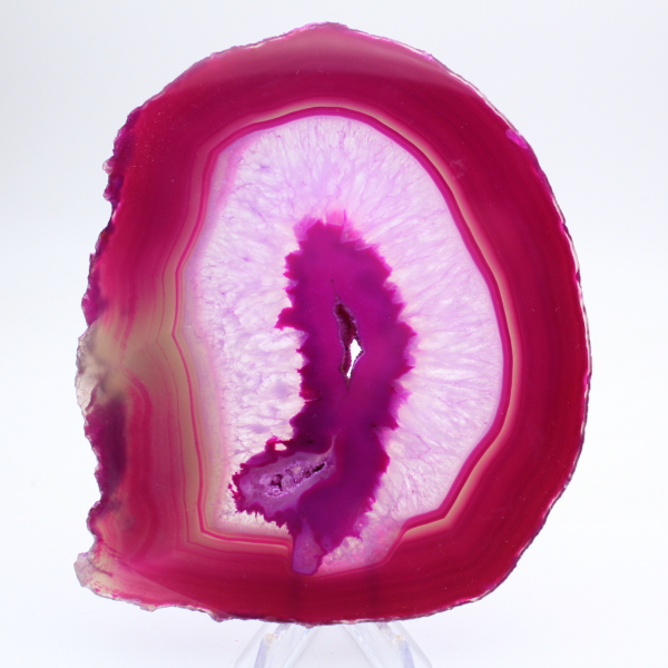 Agata a fette lucidata color rosa