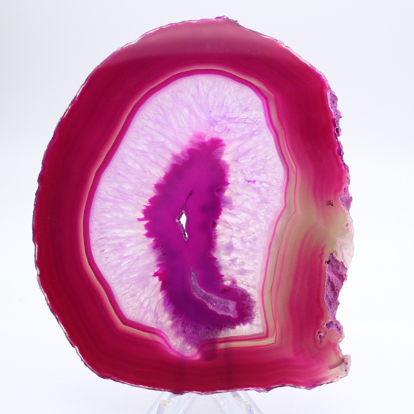 Agata a fette lucidata color rosa