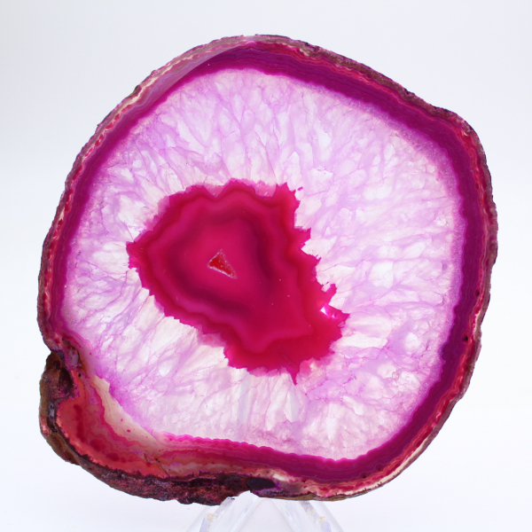 Fetta decorativa di agata rosa