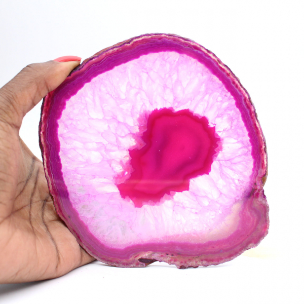 Fetta decorativa di agata rosa