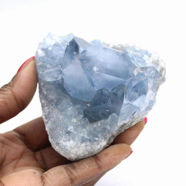 Celestina del Madagascar: druse e cristalli grezzi