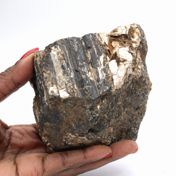 Esemplare mineralogico - Tormalina nera grezza del Madagascar