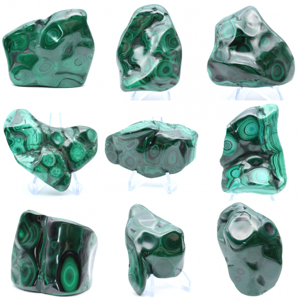 Blocco di malachite lucida