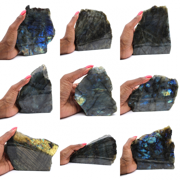 Labradorite da collezione lucida su un lato