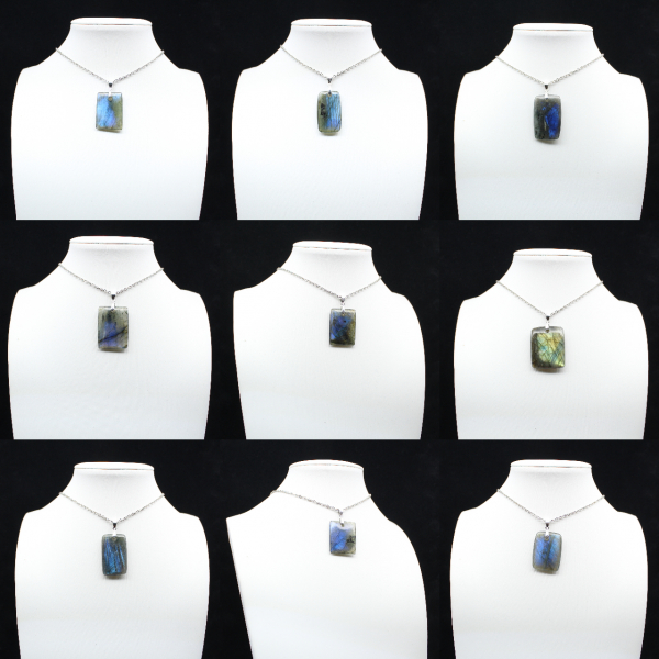 Pendente rettangolare in labradorite