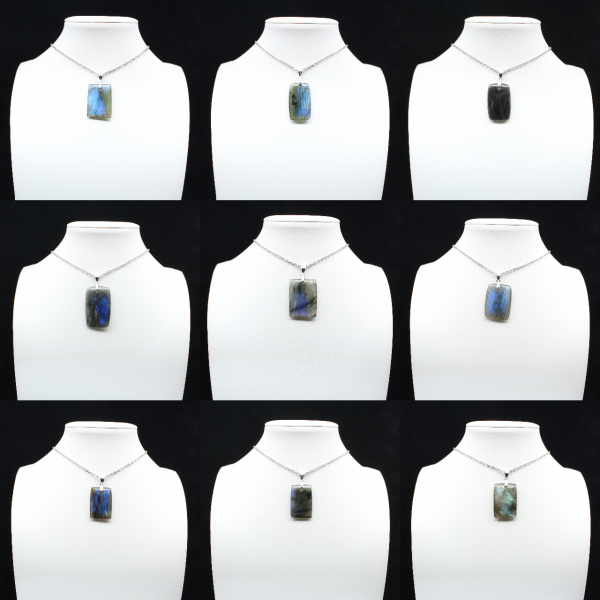 Pendente rettangolare in labradorite