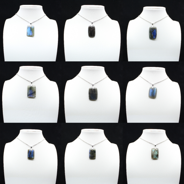 Pendente rettangolare in labradorite