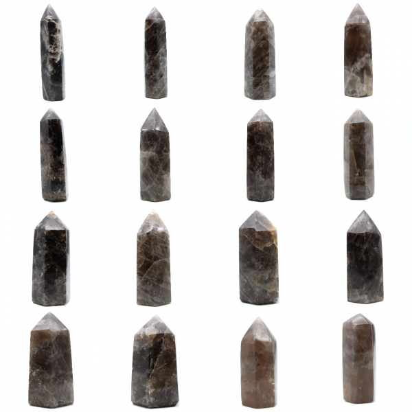 Prisma di quarzo fumé lucido