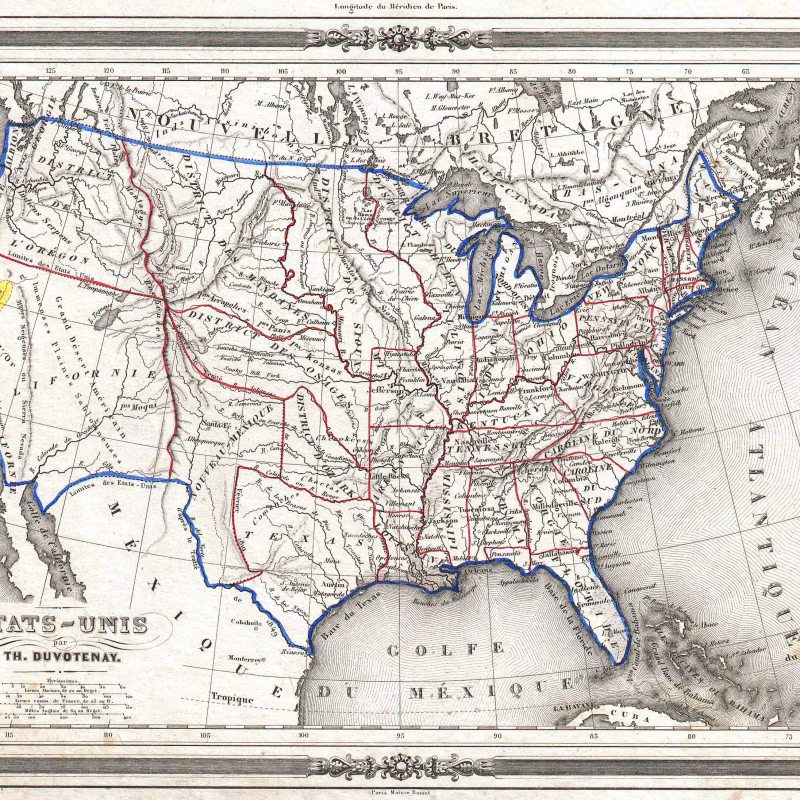 La storia della corsa all'oro negli Stati Uniti 1852 Duvotenay Map of the United States Gold Rush   Geographicus   EtatsUnis duvotenay 1852