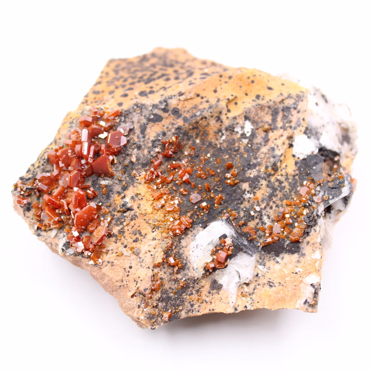 Cristalli di vanadinite su ganga