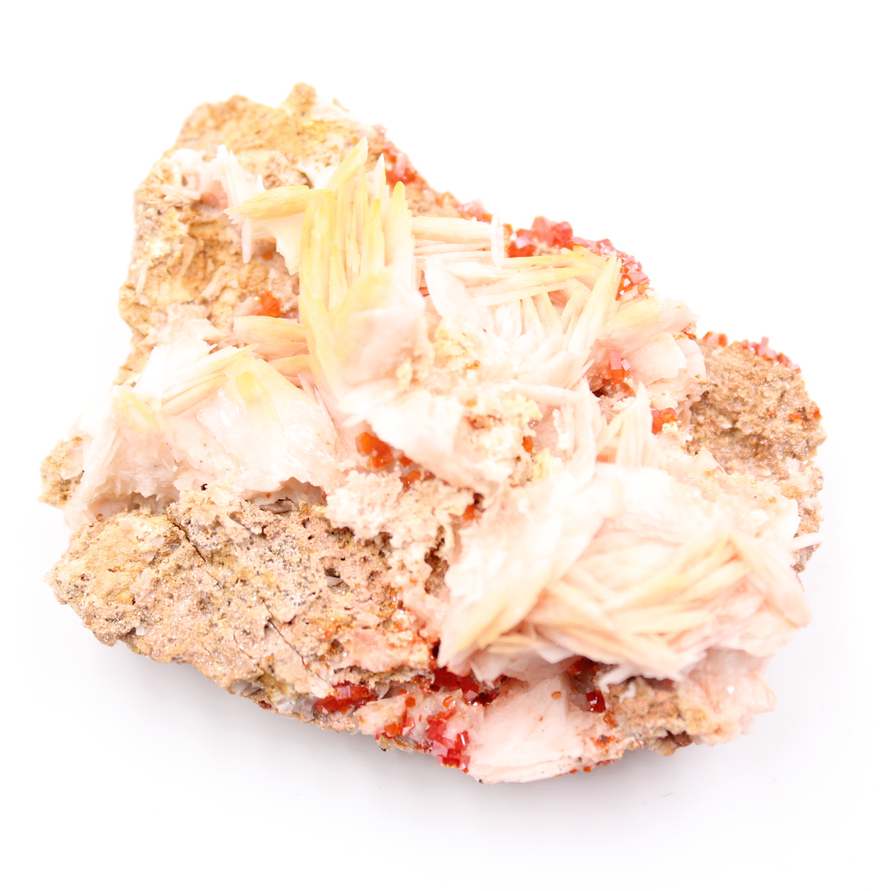 Cristalli di vanadinite su ganga