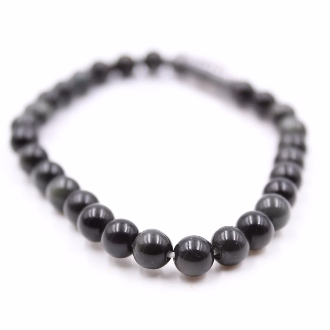 Bracciale in ossidiana 6 mm