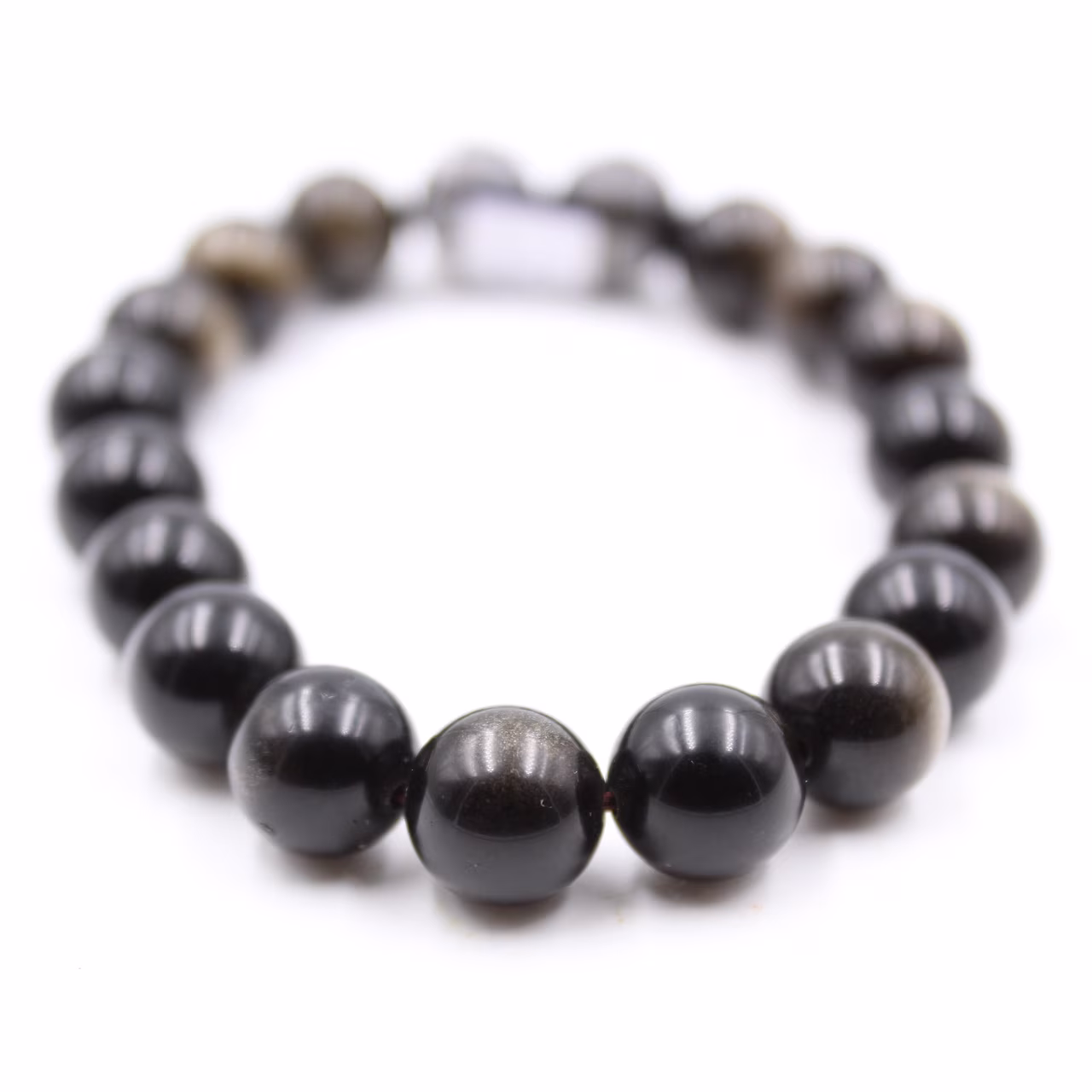 Bracciale in ossidiana da 10 mm