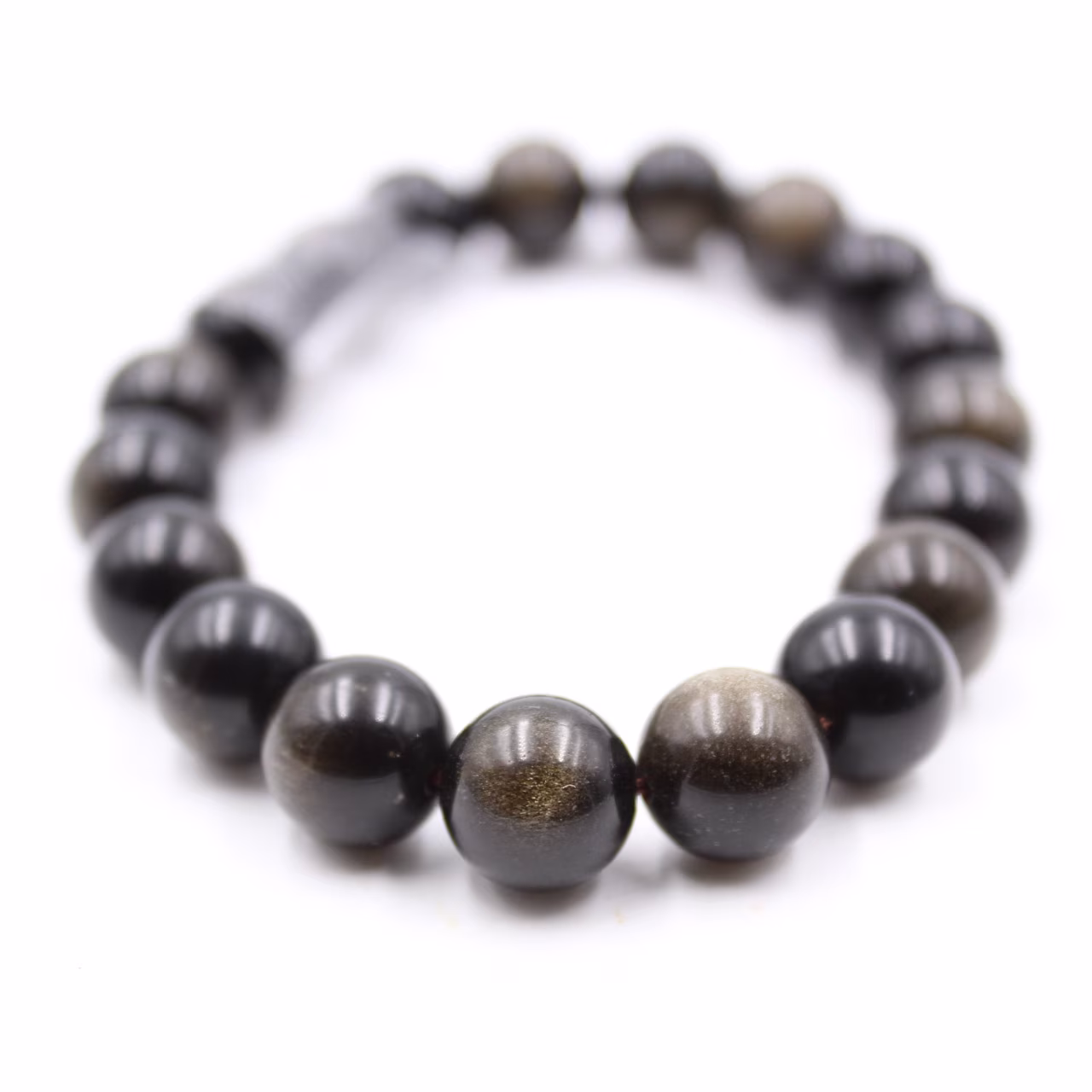 Bracciale in ossidiana da 10 mm