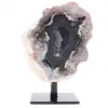 Fetta di agata brasiliana naturale con base - 0