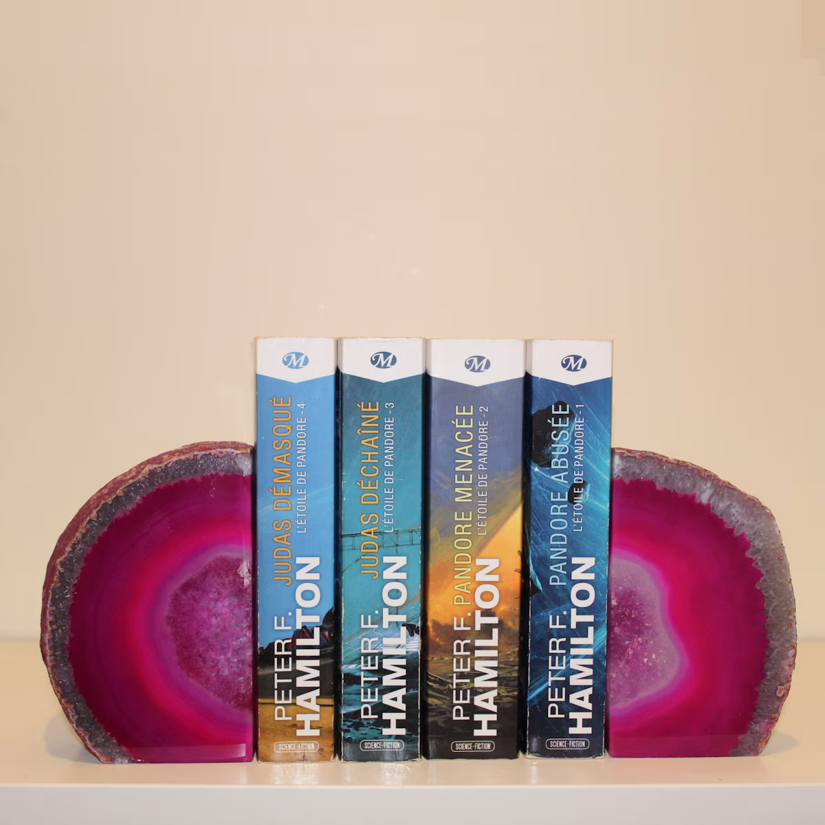 Reggilibri in agata 2 pezzi