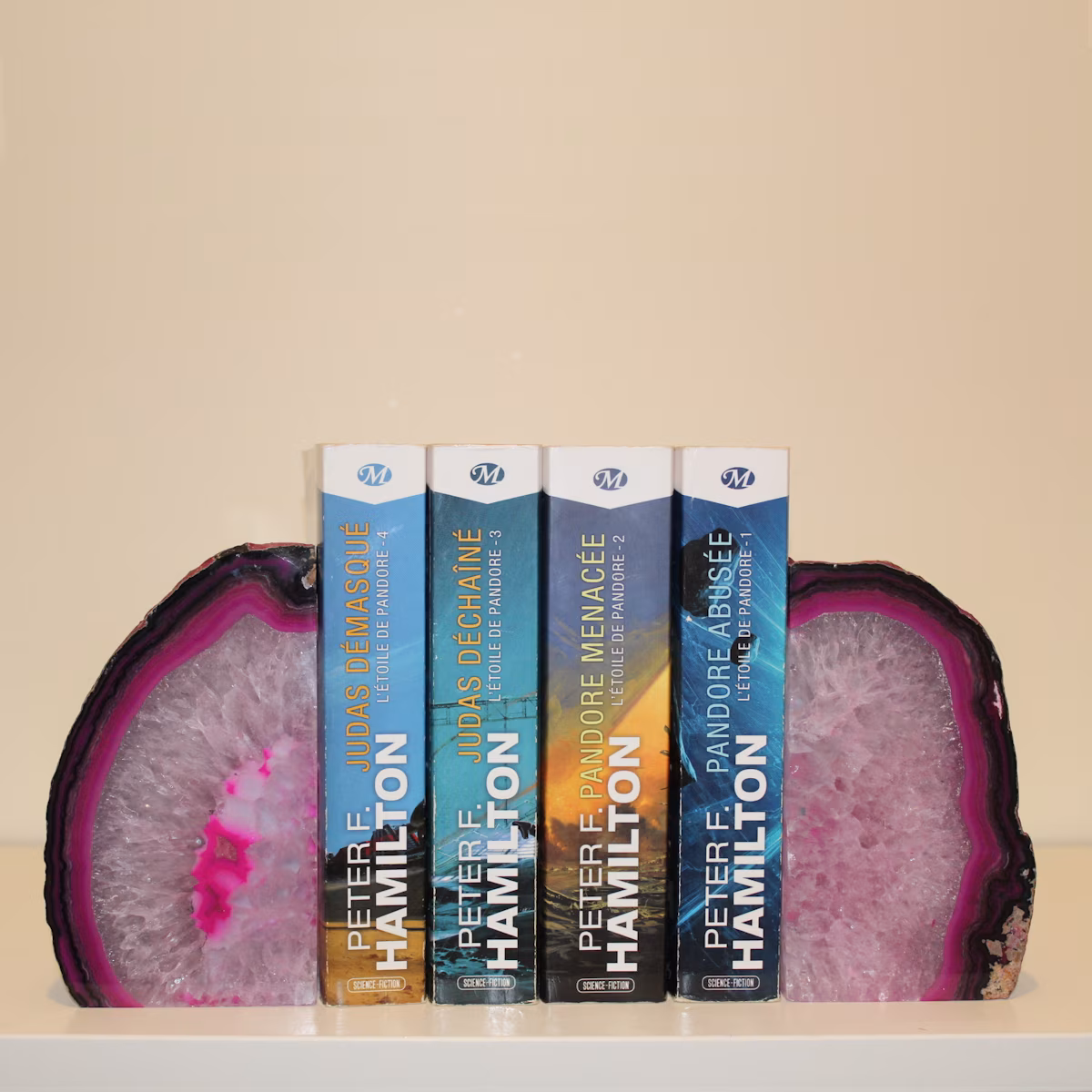 Reggilibri in agata 2 pezzi