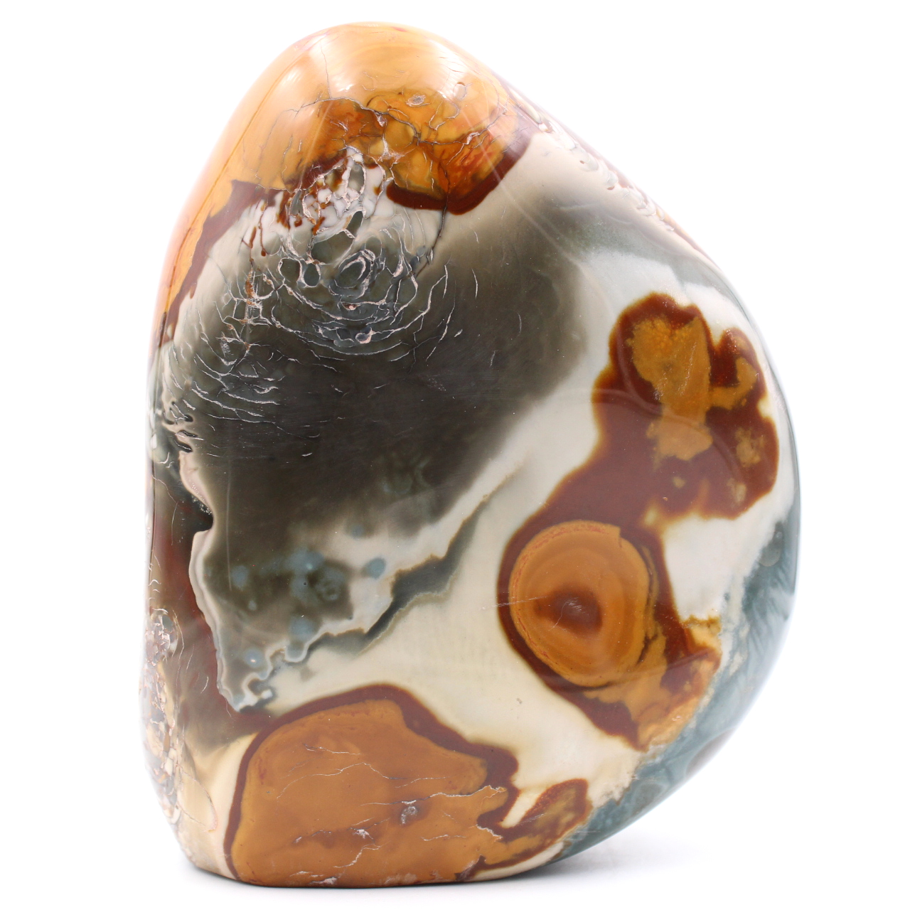 Blocco lucido in diaspro stampato multicolore marrone arancione grigio