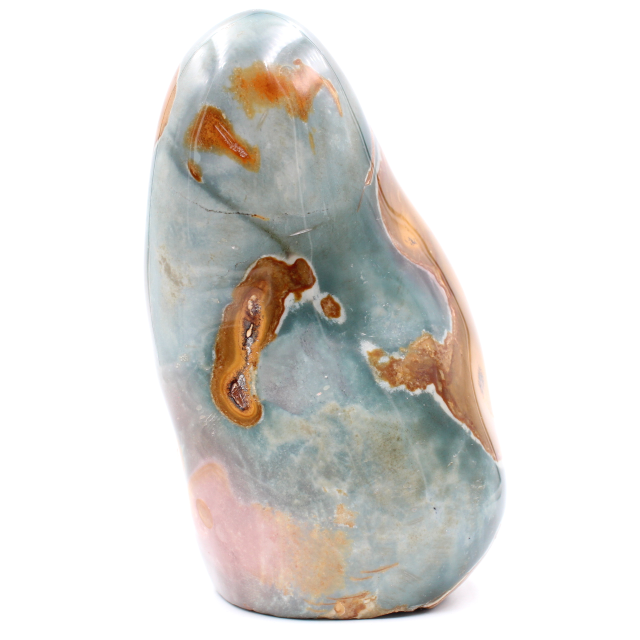 Pietra di diaspro stampata, blocco levigato blu grigio e arancione