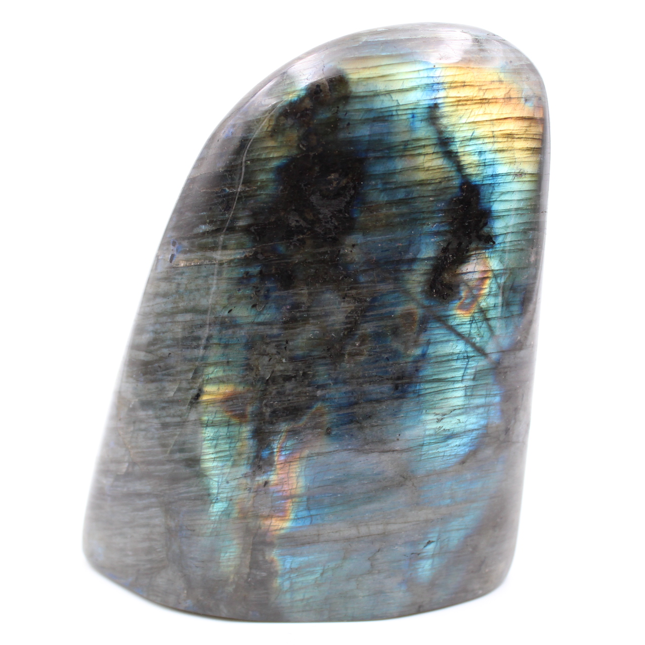 Labradorite a mano libera ornamentale giallo blu