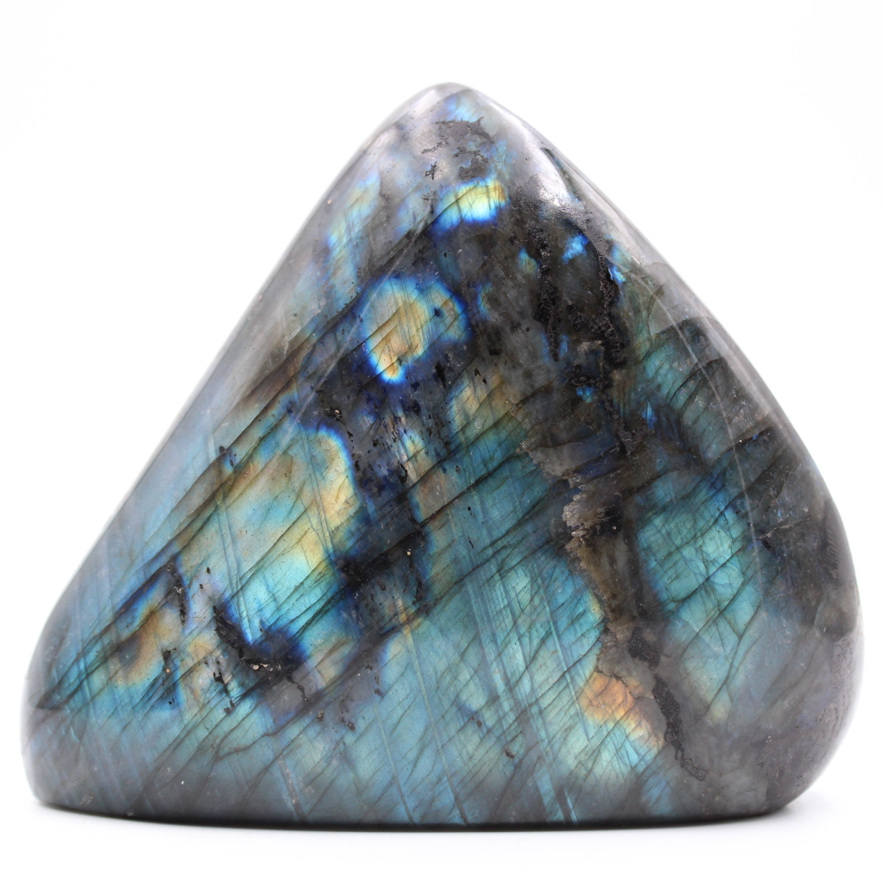Forma libera di labradorite blu verde