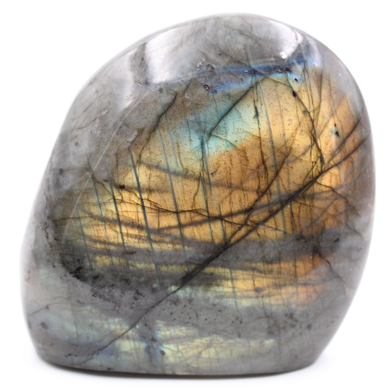 Pietra labradorite con riflessi gialli