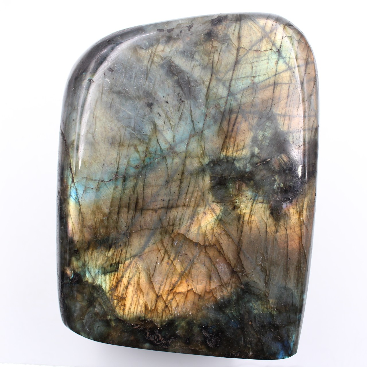 Labradorite giallo arancio, forma libera per la decorazione