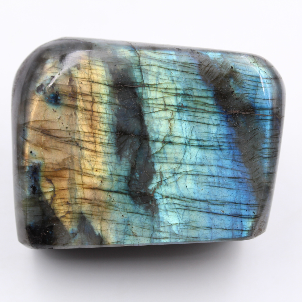 Blocco di labradorite lucido blu verde