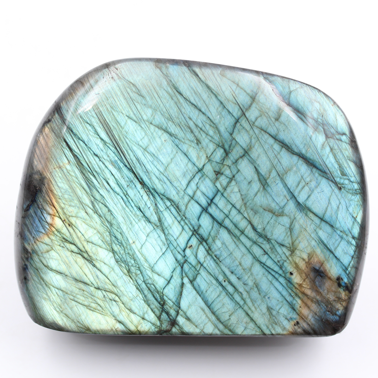 Blocchetto di labradorite blu completamente lucidato completamente colorato