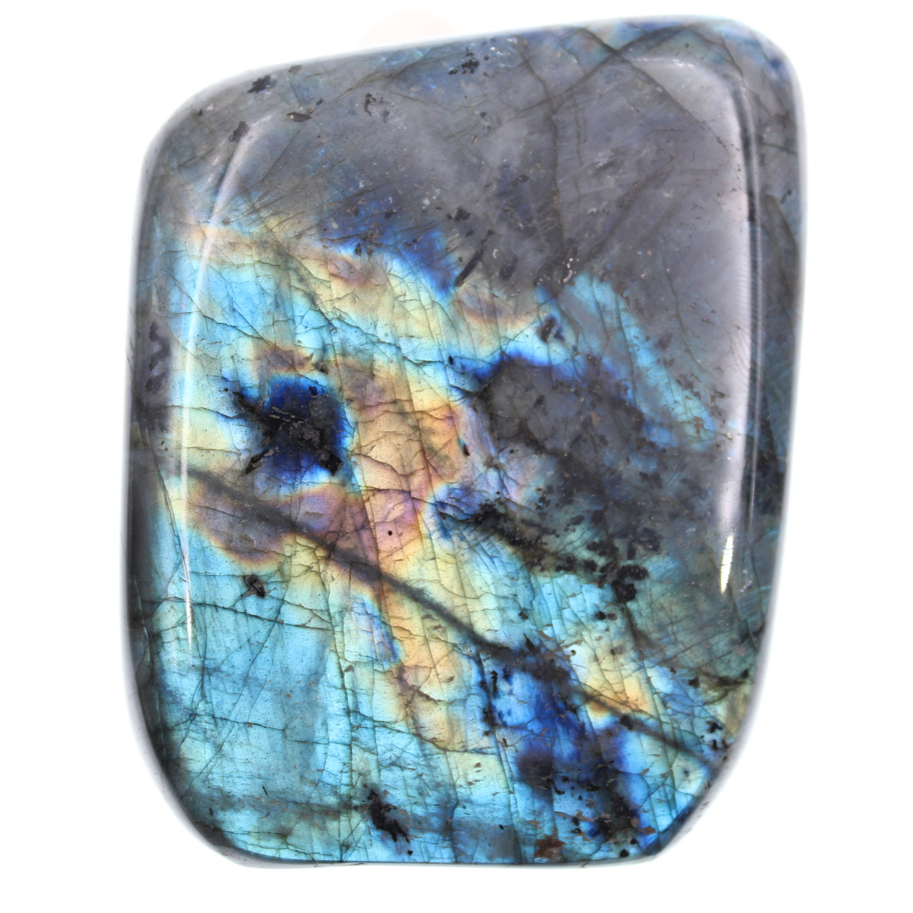Labradorite multicolore, forma libera per la decorazione
