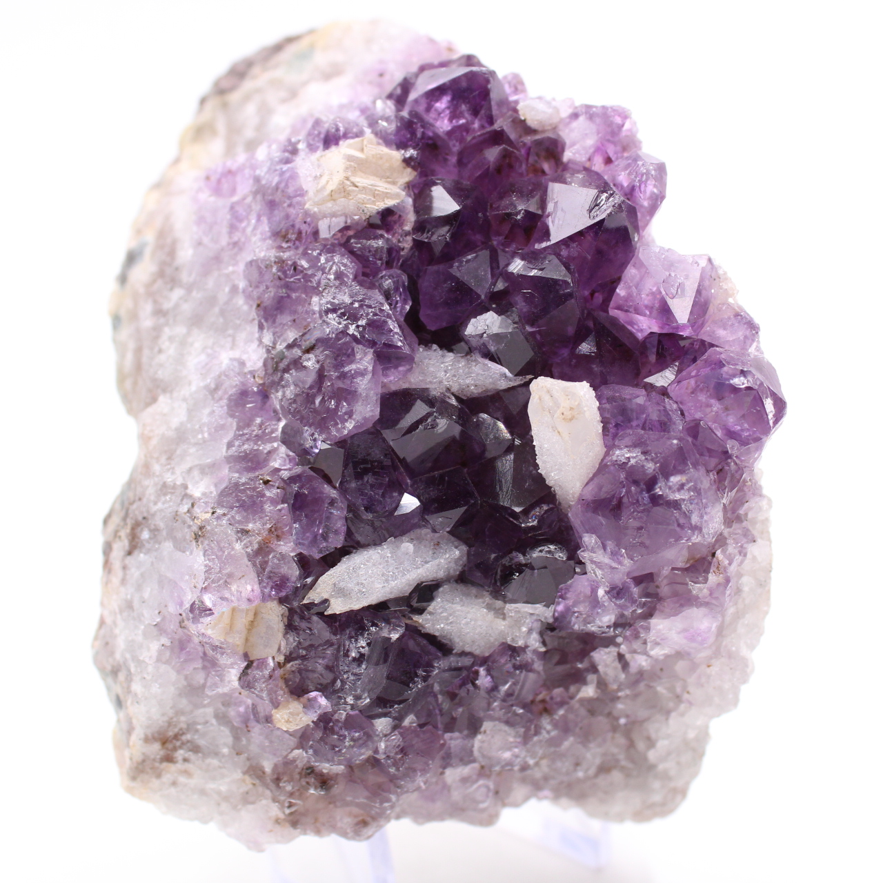 Cristalli di ametista e calcite