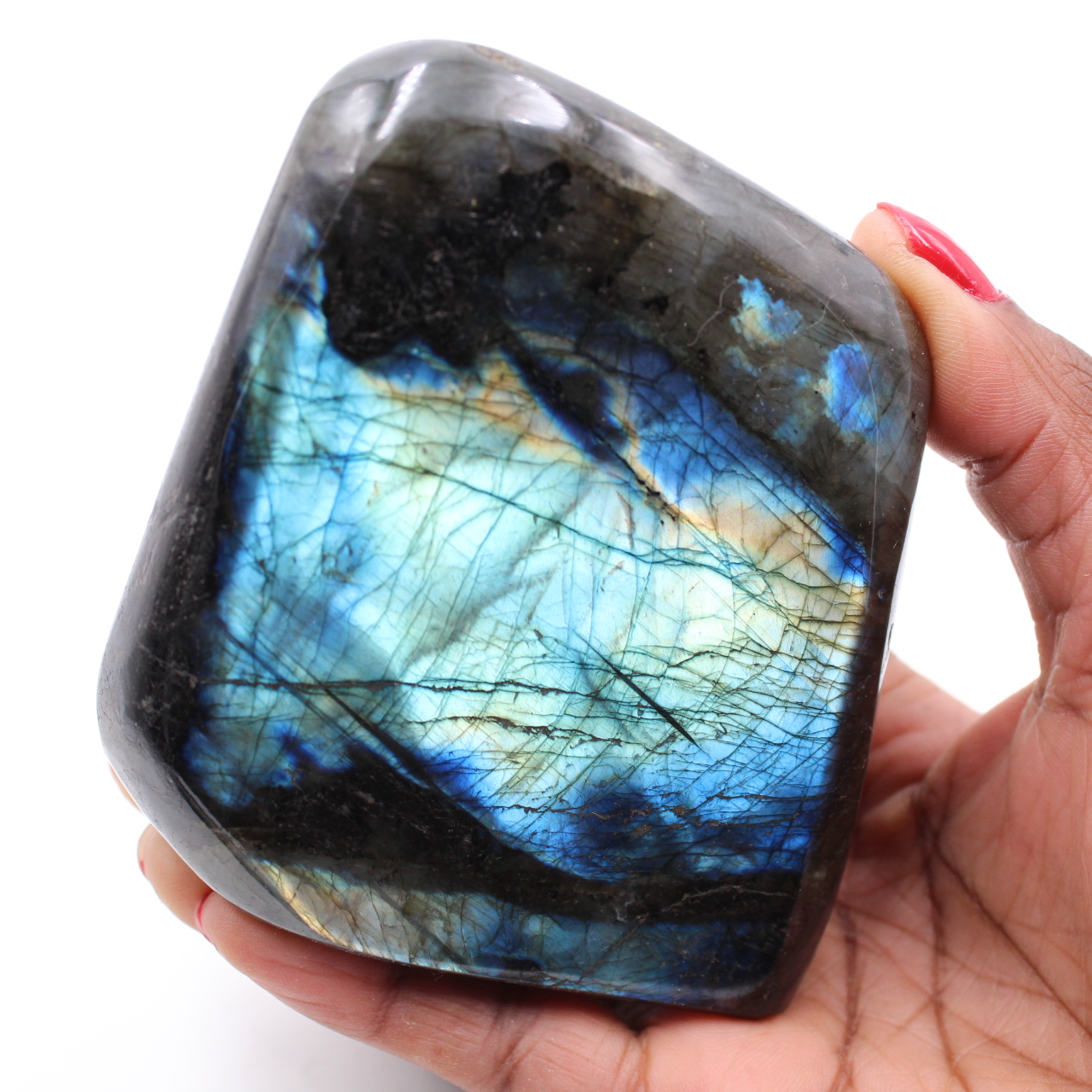 Blocco di pietra di labradorite