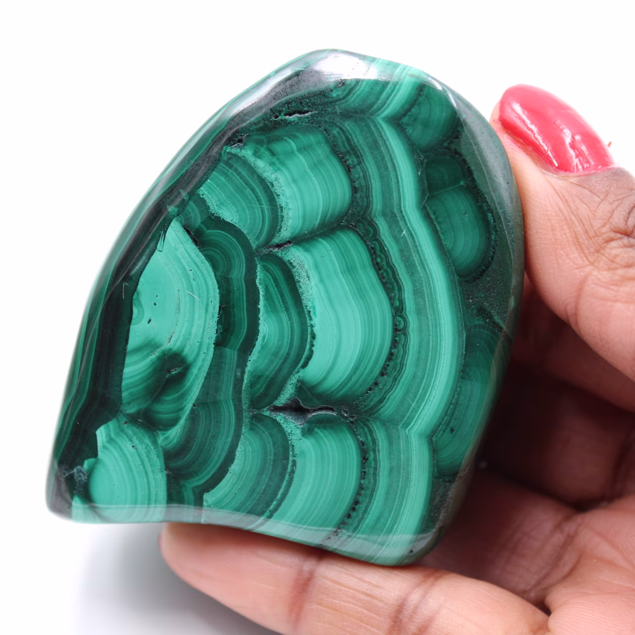 Blocco di malachite lucidato