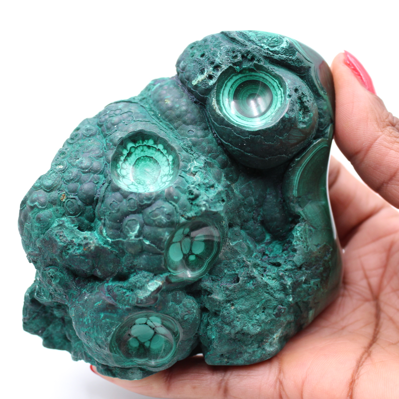 Blocco di malachite semilucido