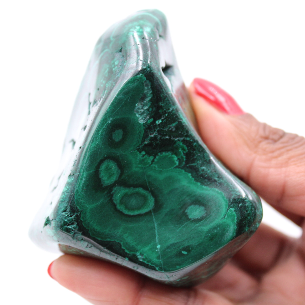 Blocco di malachite semilucido