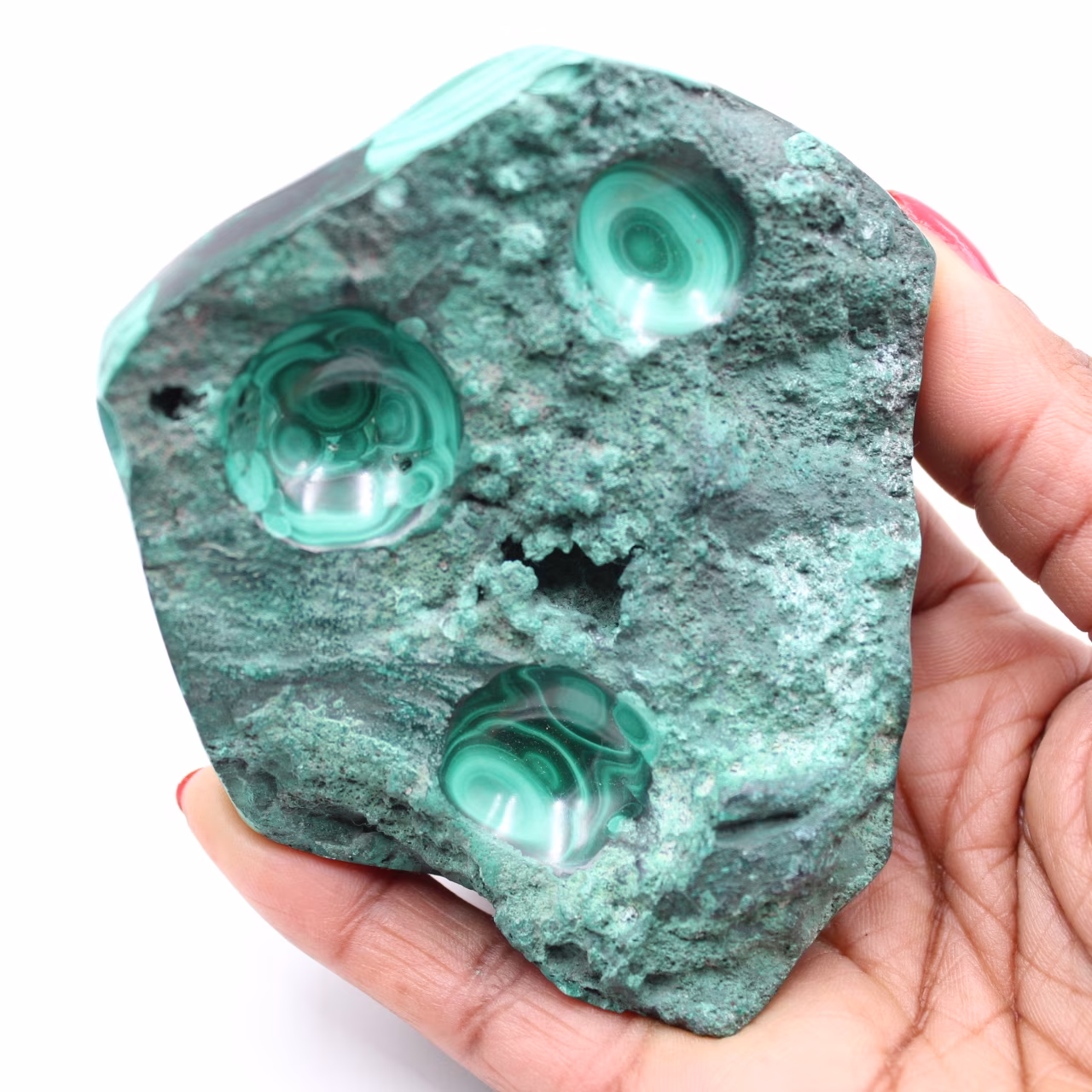 Blocco di malachite semilucido