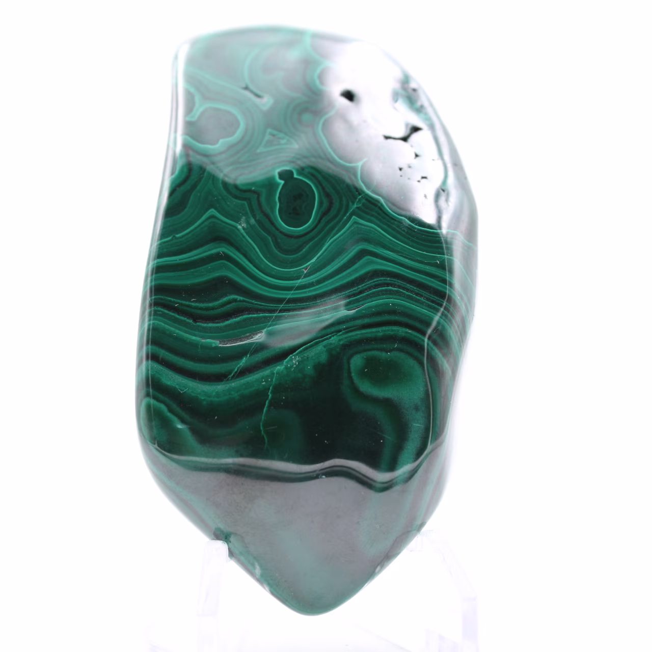 Blocco di malachite lucidato