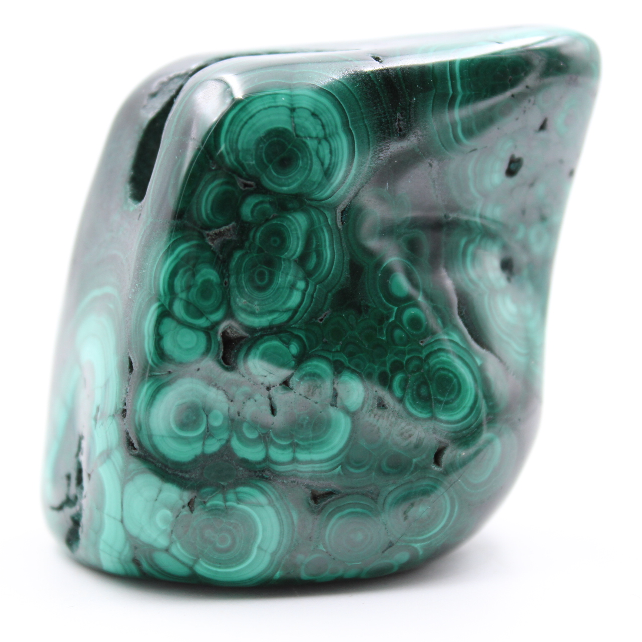 Blocco di malachite lucidato