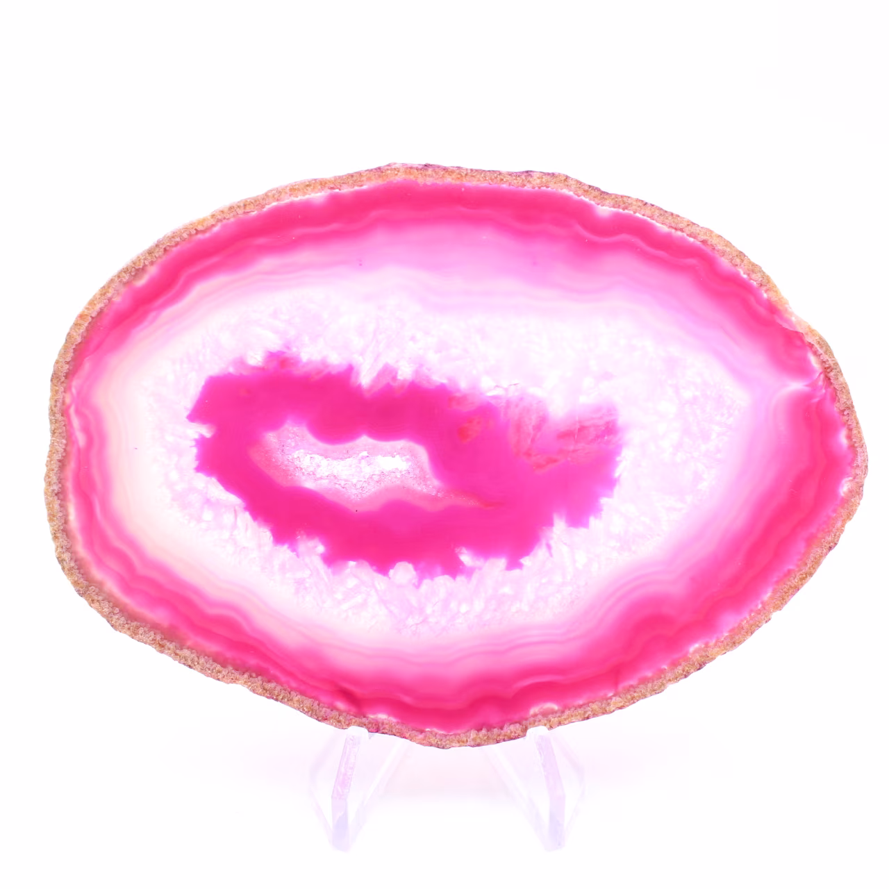 Fetta di agata rosa