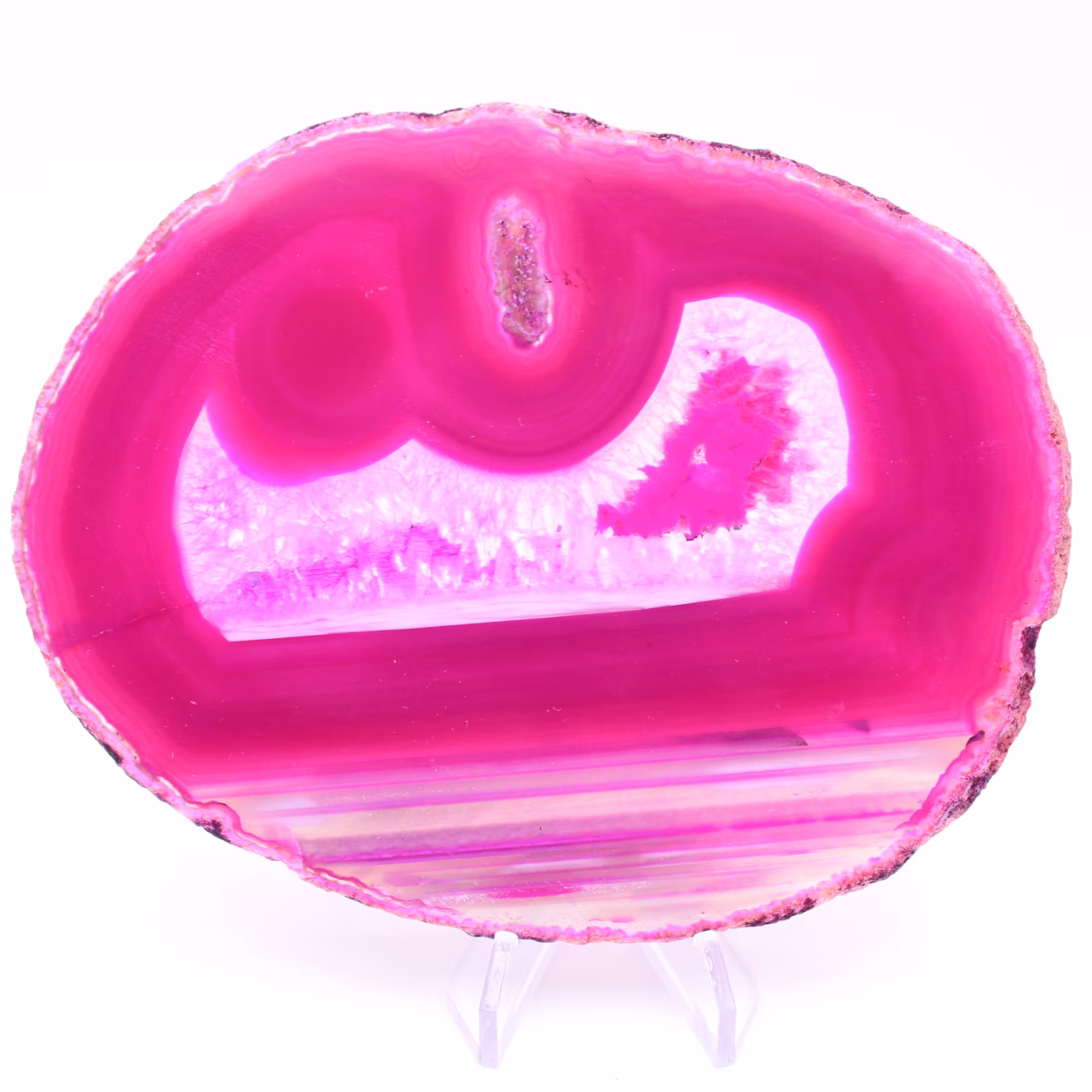 Fetta di agata rosa