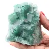 Cristalli cubici di fluorite verde su fluorite massiccia - 0