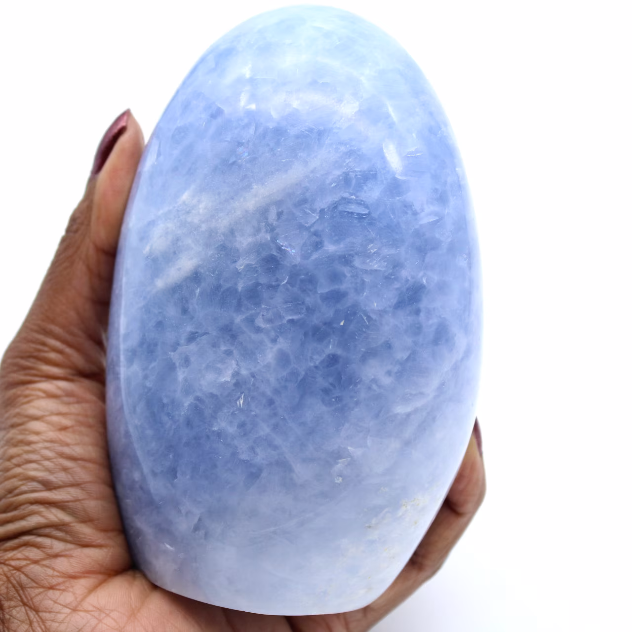 Roccia di calcite blu lucidata